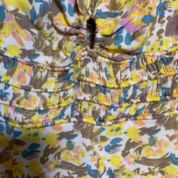 Free People Women's Yellow Floral Mini Dress New with tags - Picture 7 of 13
